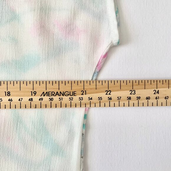 Vintage 80s Short Sleeve Top Jazz Memphis Vaporwave White Teal Pink Whimsical - Picture 5 of 8